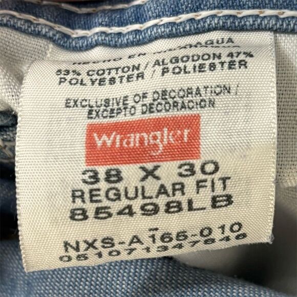 Vintage 70’s Wrangler Men's Jeans Blue Light Wash Size 38x30 5-Pocket‎ Design - Picture 6 of 9